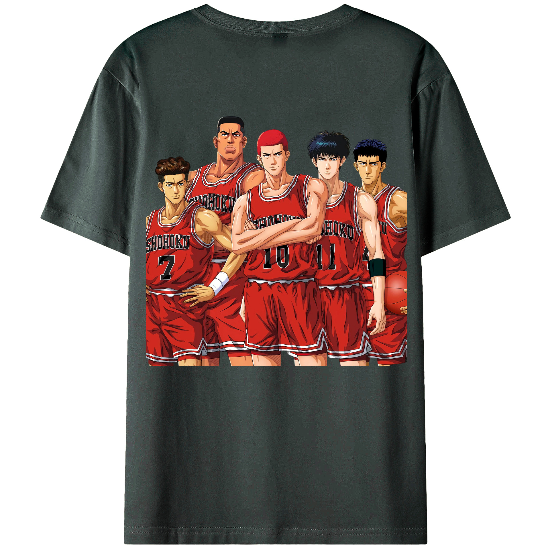 （画像用） SLAM DUNK／スラムダンク 綿100％ メンズ半袖Tシャツ（バックプリント） 通気性